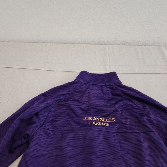 Los Angeles Lakers Sweater Youth Large Purple Yellow 1/4 Zip G-III By Carl Banks - Picture 11 of 13